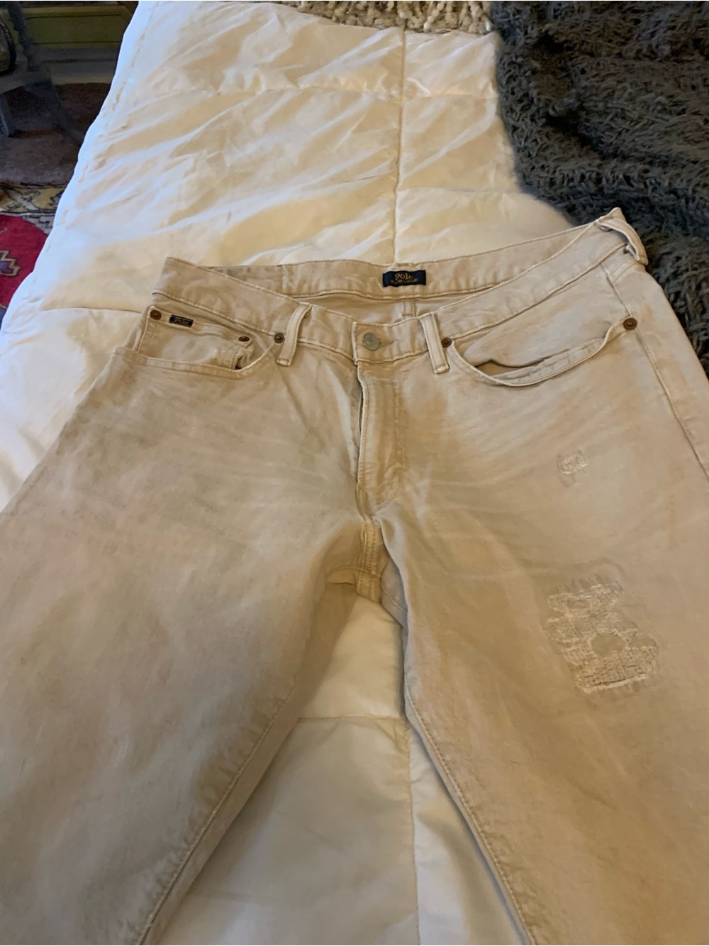 Polo by Ralph Lauren Men's Slim Straight Jeans - Cream